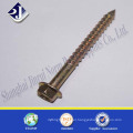 Half thread Hexagonal flange screw with yellow zinc